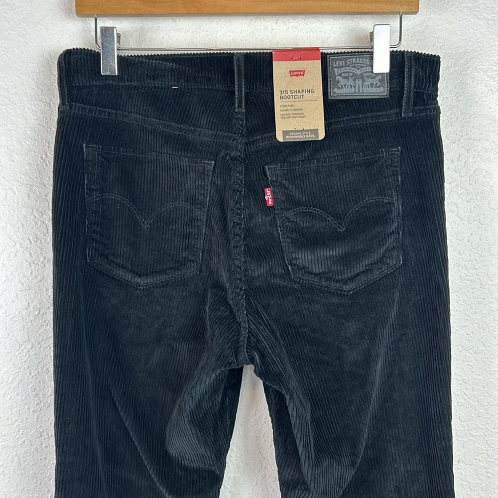 Levi's 315 Shaping Bootcut Corduroy Jeans Black Mid Rise Button Zip 30 x 30 - Picture 4 of 9